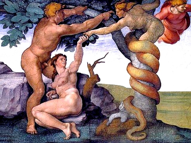 Sistine Chapel Michelangelo Forbidden Fruit Detail Basilica Saint Peter Vatican Rome Italy пъзел игра 
