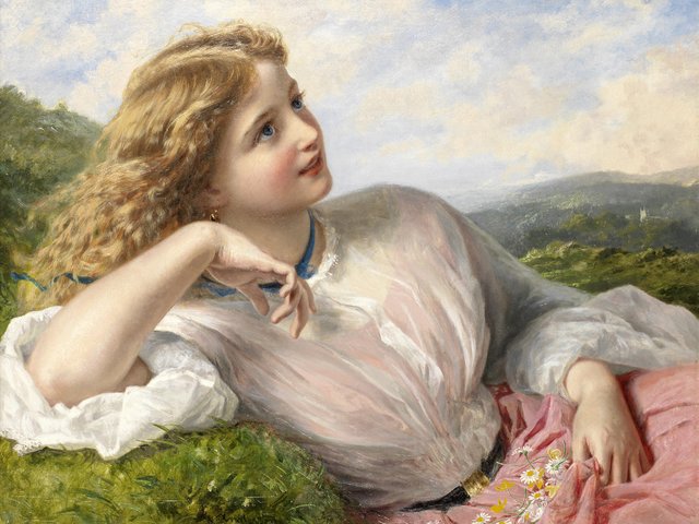 Spring Fascination The Song of the Lark by Sophie Anderson - The fascination of the spring, reflected in the face of a beautiful Victorian girl, who listens 'The Song of the Lark', an oil painting on canvas (private collection), nearly like a photographic image, by Sophie Anderson. Sophie Gengembre Anderson (1823-1903) was a British artist, landscape painter and illustrator, known with her lifelike pictures in Pre-Raphaelite style of painting. - , spring, fascination, song, lark, larks, Sophie, Anderson, art, arts, face, faces, beautiful, Victorian, gir, girls, oil, painting, paintings, canvas, private, collection, collections, photographic, image, images, Gengembre, 1823, 1903, British, artist, artists, landscape, painter, painters, illustrator, illustrators, lifelike, pictures, picture, Pre-Raphaelite, style, styles - The fascination of the spring, reflected in the face of a beautiful Victorian girl, who listens 'The Song of the Lark', an oil painting on canvas (private collection), nearly like a photographic image, by Sophie Anderson. Sophie Gengembre Anderson (1823-1903) was a British artist, landscape painter and illustrator, known with her lifelike pictures in Pre-Raphaelite style of painting. Resuelve rompecabezas en línea gratis Spring Fascination The Song of the Lark by Sophie Anderson juegos puzzle o enviar Spring Fascination The Song of the Lark by Sophie Anderson juego de puzzle tarjetas electrónicas de felicitación  de puzzles-games.eu.. Spring Fascination The Song of the Lark by Sophie Anderson puzzle, puzzles, rompecabezas juegos, puzzles-games.eu, juegos de puzzle, juegos en línea del rompecabezas, juegos gratis puzzle, juegos en línea gratis rompecabezas, Spring Fascination The Song of the Lark by Sophie Anderson juego de puzzle gratuito, Spring Fascination The Song of the Lark by Sophie Anderson juego de rompecabezas en línea, jigsaw puzzles, Spring Fascination The Song of the Lark by Sophie Anderson jigsaw puzzle, jigsaw puzzle games, jigsaw puzzles games, Spring Fascination The Song of the Lark by Sophie Anderson rompecabezas de juego tarjeta electrónica, juegos de puzzles tarjetas electrónicas, Spring Fascination The Song of the Lark by Sophie Anderson puzzle tarjeta electrónica de felicitación