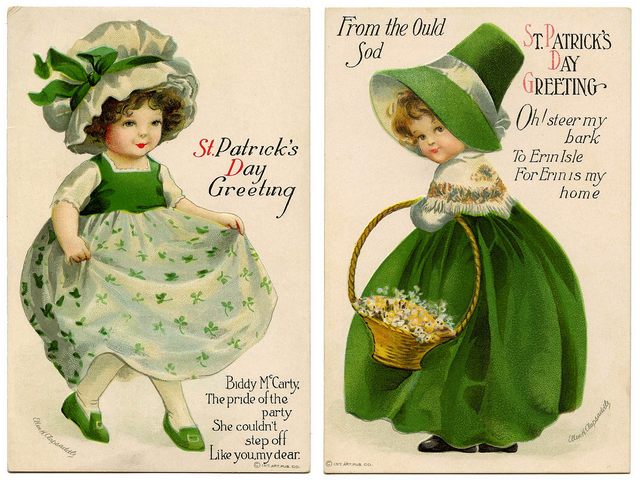 St. Patricks Day Girls in Green Vintage Postcards by Ellen Clapsaddle - Beautiful vintage postcards, drawn by the artist Ellen Clapsaddle for St. Patrick’s Day with adorable Irish girls dressed in green.  People honour St. Patrick as the Saint who brought Christianity to Ireland. The shamrock and the green colour are associated with Ireland and the St Patrick’s Day feast. The green is considered a color of the life, as most plants are green due the presence of the pigment 'chlorophyll'. - , St., Saint, Patricks, Patrick, day, days, girls, girl, green, vintage, postcards, postcard, Ellen, Clapsaddle, art, arts, cartoon, cartoons, holiday, holidays, feast, feasts, beautiful, artist, artists, adorable, Irish, green, people, Christianity, Ireland, shamrock, colour, colours, life, plants, plant, pigment, chlorophyll - Beautiful vintage postcards, drawn by the artist Ellen Clapsaddle for St. Patrick’s Day with adorable Irish girls dressed in green.  People honour St. Patrick as the Saint who brought Christianity to Ireland. The shamrock and the green colour are associated with Ireland and the St Patrick’s Day feast. The green is considered a color of the life, as most plants are green due the presence of the pigment 'chlorophyll'. Solve free online St. Patricks Day Girls in Green Vintage Postcards by Ellen Clapsaddle puzzle games or send St. Patricks Day Girls in Green Vintage Postcards by Ellen Clapsaddle puzzle game greeting ecards  from puzzles-games.eu.. St. Patricks Day Girls in Green Vintage Postcards by Ellen Clapsaddle puzzle, puzzles, puzzles games, puzzles-games.eu, puzzle games, online puzzle games, free puzzle games, free online puzzle games, St. Patricks Day Girls in Green Vintage Postcards by Ellen Clapsaddle free puzzle game, St. Patricks Day Girls in Green Vintage Postcards by Ellen Clapsaddle online puzzle game, jigsaw puzzles, St. Patricks Day Girls in Green Vintage Postcards by Ellen Clapsaddle jigsaw puzzle, jigsaw puzzle games, jigsaw puzzles games, St. Patricks Day Girls in Green Vintage Postcards by Ellen Clapsaddle puzzle game ecard, puzzles games ecards, St. Patricks Day Girls in Green Vintage Postcards by Ellen Clapsaddle puzzle game greeting ecard