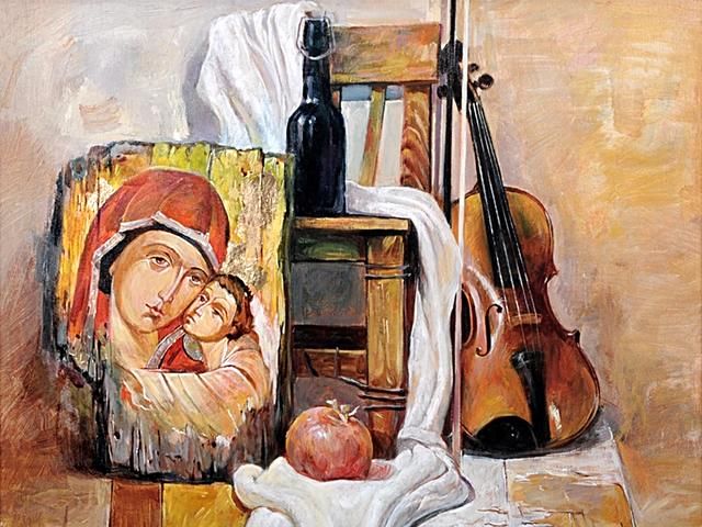 Still-Life with Icon and Violin by Vesko Radulov Bulgarian Fine Art - Still-life with an icon and violin, painting by the Bulgarian artist Vesko Radulov (oil on canvas, owner <a href='http://eva-art.eu'>Eva Art - Bulgarian Fine Arts</a>). - , still-life, icon, icons, violin, violins, Vesko, Radulov, Bulgarian, fine, art, arts, painting, paintings, artist, artists, oil, canvas, canvases, owner, owners, Eva, eva-art.eu - Still-life with an icon and violin, painting by the Bulgarian artist Vesko Radulov (oil on canvas, owner <a href='http://eva-art.eu'>Eva Art - Bulgarian Fine Arts</a>). Solve free online Still-Life with Icon and Violin by Vesko Radulov Bulgarian Fine Art puzzle games or send Still-Life with Icon and Violin by Vesko Radulov Bulgarian Fine Art puzzle game greeting ecards  from puzzles-games.eu.. Still-Life with Icon and Violin by Vesko Radulov Bulgarian Fine Art puzzle, puzzles, puzzles games, puzzles-games.eu, puzzle games, online puzzle games, free puzzle games, free online puzzle games, Still-Life with Icon and Violin by Vesko Radulov Bulgarian Fine Art free puzzle game, Still-Life with Icon and Violin by Vesko Radulov Bulgarian Fine Art online puzzle game, jigsaw puzzles, Still-Life with Icon and Violin by Vesko Radulov Bulgarian Fine Art jigsaw puzzle, jigsaw puzzle games, jigsaw puzzles games, Still-Life with Icon and Violin by Vesko Radulov Bulgarian Fine Art puzzle game ecard, puzzles games ecards, Still-Life with Icon and Violin by Vesko Radulov Bulgarian Fine Art puzzle game greeting ecard