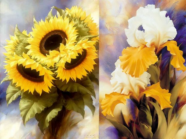Sunflowers and Irises by Igor Levashov - Sunflowers and irises, artwork by Igor Levashov, an artist, born in Russia, with a passion for flowers, whose paintings attract the attention and are appreciated worldwide. - , sunflowers, sunflower, irises, iris, Igor, Levashov, art, arts, flower, flowers, artwork, artworks, artist, artists, Russia, passion, passions, paintings, painting, attention, attentions, worldwide - Sunflowers and irises, artwork by Igor Levashov, an artist, born in Russia, with a passion for flowers, whose paintings attract the attention and are appreciated worldwide. Подреждайте безплатни онлайн Sunflowers and Irises by Igor Levashov пъзел игри или изпратете Sunflowers and Irises by Igor Levashov пъзел игра поздравителна картичка  от puzzles-games.eu.. Sunflowers and Irises by Igor Levashov пъзел, пъзели, пъзели игри, puzzles-games.eu, пъзел игри, online пъзел игри, free пъзел игри, free online пъзел игри, Sunflowers and Irises by Igor Levashov free пъзел игра, Sunflowers and Irises by Igor Levashov online пъзел игра, jigsaw puzzles, Sunflowers and Irises by Igor Levashov jigsaw puzzle, jigsaw puzzle games, jigsaw puzzles games, Sunflowers and Irises by Igor Levashov пъзел игра картичка, пъзели игри картички, Sunflowers and Irises by Igor Levashov пъзел игра поздравителна картичка