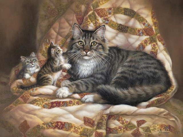 Sweet Home by Judy Gibson - 'Sweet Home' is a beautiful painting with adorable playful kittens, painted by the talented artist Judy Gibson, born in Paris, Texas in 1946, with an art degree from East Texas State University. Her love for animals is the driving force in her works, which are full of life with soul and own character. Judy Gibson enjoyed a very successful career with her original paintings on diverse themes, from landscapes to exquisitely detailed paintings of wildlife, painted with oils, watercolors and colored pencils. Many manufacturers are using her beautiful artworks on different products for a home decor. - , sweet, home, homes, Judy, Gibson, art, arts, animals, animal, beautiful, painting, paintings, adorable, playful, kittens, kitten, talented, artist, artists, Paris, Texas, 1946, degree, East, State, University, universities, love, force, works, work, life, soul, character, successful, career, original, diverse, themes, theme, landscapes, landscape, exquisitely, wildlife, oils, watercolors, watercolor, colored, pencils, pencil, manufacturers, manufacturer, artworks, artwork, products, product, home, decor, decors - 'Sweet Home' is a beautiful painting with adorable playful kittens, painted by the talented artist Judy Gibson, born in Paris, Texas in 1946, with an art degree from East Texas State University. Her love for animals is the driving force in her works, which are full of life with soul and own character. Judy Gibson enjoyed a very successful career with her original paintings on diverse themes, from landscapes to exquisitely detailed paintings of wildlife, painted with oils, watercolors and colored pencils. Many manufacturers are using her beautiful artworks on different products for a home decor. Solve free online Sweet Home by Judy Gibson puzzle games or send Sweet Home by Judy Gibson puzzle game greeting ecards  from puzzles-games.eu.. Sweet Home by Judy Gibson puzzle, puzzles, puzzles games, puzzles-games.eu, puzzle games, online puzzle games, free puzzle games, free online puzzle games, Sweet Home by Judy Gibson free puzzle game, Sweet Home by Judy Gibson online puzzle game, jigsaw puzzles, Sweet Home by Judy Gibson jigsaw puzzle, jigsaw puzzle games, jigsaw puzzles games, Sweet Home by Judy Gibson puzzle game ecard, puzzles games ecards, Sweet Home by Judy Gibson puzzle game greeting ecard