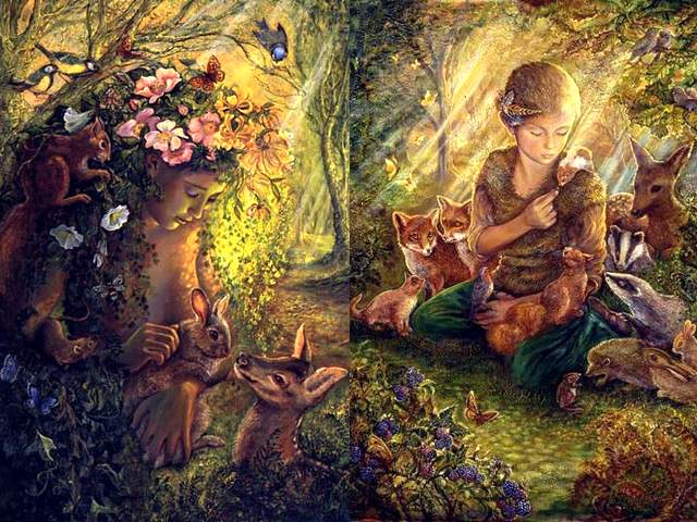 The Wood Nymph and Forest Friends by Josephine Wall juego de puzzle 