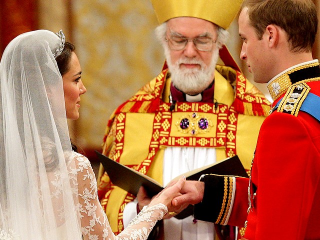Royal Wedding England Prince William and Catherine Middleton with Archbishop of Canterbury at Westminster Abbey London Puzzle Spiel 