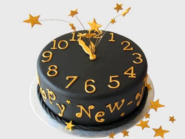 New Year Chocolate Cake with Fireworks puzzle game 