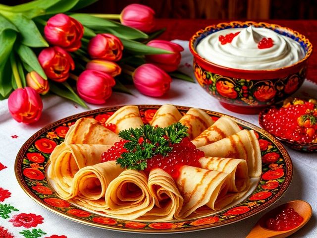 Russian Blini with Red Caviar пазл игру 