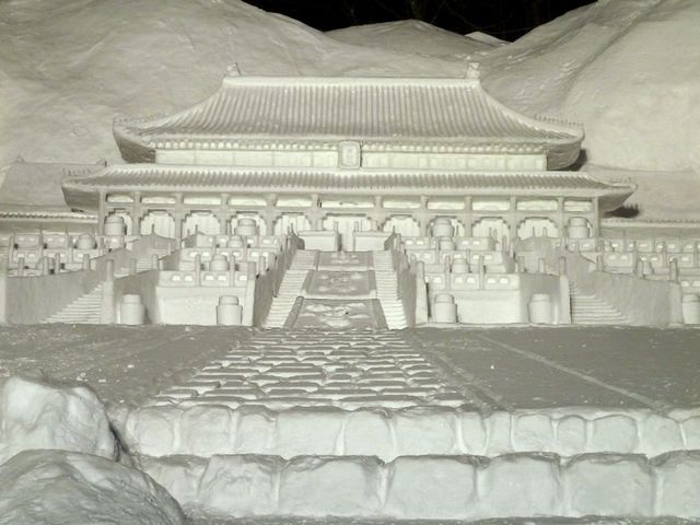 Beijing Forbidden City Snow Sculpture in Odori Park Sapporo Hokkaido Japan juego de puzzle 