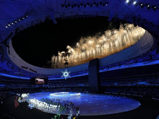 Beijing 2022 Winter Olympics Fireworks above National Stadium juego de puzzle 