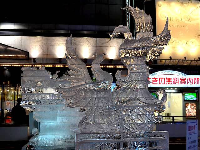 Dancing Phoenix Ice Sculpture Ekimae-dori Susukino Sapporo Hokkaido Japan juego de puzzle 