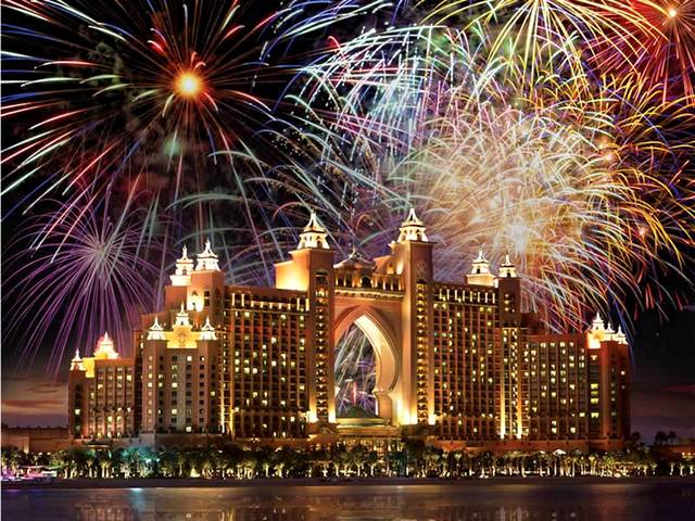 New Year Dubai Atlantis The Palm Fireworks puzzle game 