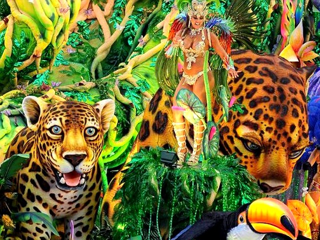 Rio Carnival Brazil 2011 Revelers of Beija-Flor Samba School juego de puzzle 