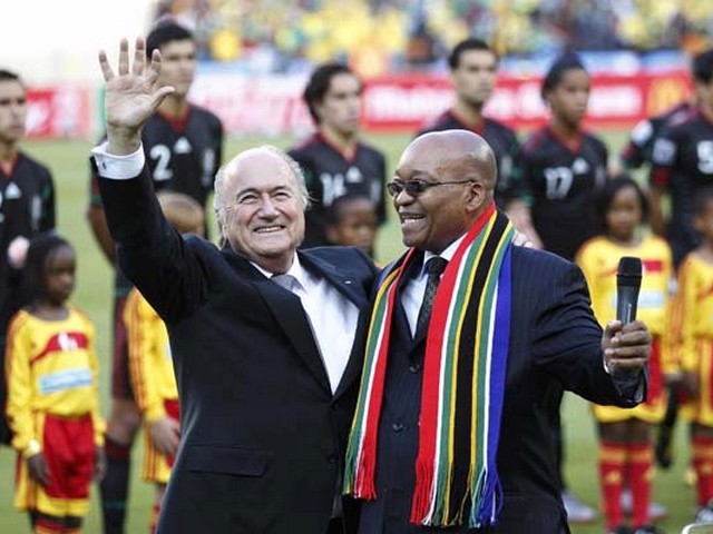 World Cup 2010 Sepp Blatter and Jacob Zuma пъзел игра 