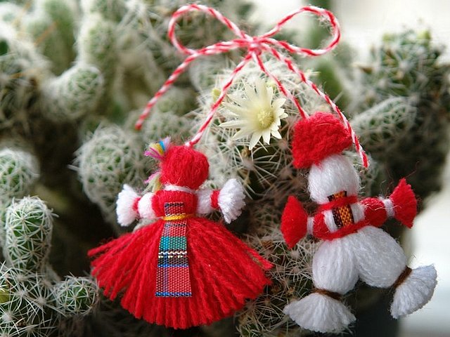 Bulgarian Martenitsa Pijo and Penda - Beautiful Bulgarian martenitsa with two dolls Pijo and Penda made of white and red yarn on a blooming cactus. Pijo is a male doll, usually predominantly in white, while Penda is a female doll, which is distinguished by red skirt. According to the Bulgarian folklore, red and white woven threads symbolize the wish for good health. They are the heralds of the coming of spring and of the new life. - , Bulgarian, martenitsa, Pijo, Penda, holiday, holidays, beautiful, dolls, doll, white, red, yarn, yarns, cactus, male, female, doll, skirt, skirts, folklore, woven, threads, thread, wish, wishes, health, heralds, herald, spring, life - Beautiful Bulgarian martenitsa with two dolls Pijo and Penda made of white and red yarn on a blooming cactus. Pijo is a male doll, usually predominantly in white, while Penda is a female doll, which is distinguished by red skirt. According to the Bulgarian folklore, red and white woven threads symbolize the wish for good health. They are the heralds of the coming of spring and of the new life. Lösen Sie kostenlose Bulgarian Martenitsa Pijo and Penda Online Puzzle Spiele oder senden Sie Bulgarian Martenitsa Pijo and Penda Puzzle Spiel Gruß ecards  from puzzles-games.eu.. Bulgarian Martenitsa Pijo and Penda puzzle, Rätsel, puzzles, Puzzle Spiele, puzzles-games.eu, puzzle games, Online Puzzle Spiele, kostenlose Puzzle Spiele, kostenlose Online Puzzle Spiele, Bulgarian Martenitsa Pijo and Penda kostenlose Puzzle Spiel, Bulgarian Martenitsa Pijo and Penda Online Puzzle Spiel, jigsaw puzzles, Bulgarian Martenitsa Pijo and Penda jigsaw puzzle, jigsaw puzzle games, jigsaw puzzles games, Bulgarian Martenitsa Pijo and Penda Puzzle Spiel ecard, Puzzles Spiele ecards, Bulgarian Martenitsa Pijo and Penda Puzzle Spiel Gruß ecards