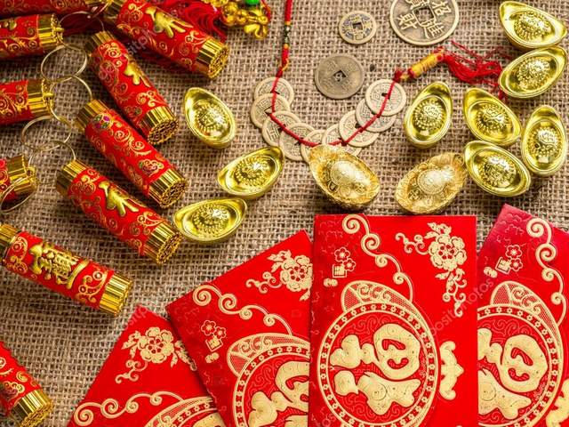 Chinese New Year Assorted Decorations - Red is considered the color of luck and predominate from among the decorations for Chinese New Year. Once the new year arrives, new red outfits are worn to visit relatives and friends, to exchange blessings and gifts.  <br />
On the day itself, an ancient custom called Hong Bao, meaning Red Packet, takes place. Married couples are giving their children, their parents and unmarried adults money for good fortune in red paper envelopes. Coins are tied with a red color ribbon.<br />
The assorted decorations include imitation of gold ingots in shape of boats, that are used to attract wealth into home or office.<br />
The fire-crackers with fireworks will be set off to scare away evil spirits and to signal the start of a safe and prosperous new year. - , Chinese, new, year, years, assorted, decorations, decoration, holiday, holidays, red, color, luck, outfits, outfit, relatives, relative, friends, friend, blessings, gifts, gift, day, ancient, custom, Hong, Bao, packet, couples, couple, children, parents, adults, money, fortune, paper, envelopes, envelope, coins, coin, ribbon, imitation, gold, ingots, shape, boats, wealth, home, office, firecrackers, fireworks, evil, spirits, start, safe, prosperous - Red is considered the color of luck and predominate from among the decorations for Chinese New Year. Once the new year arrives, new red outfits are worn to visit relatives and friends, to exchange blessings and gifts.  <br />
On the day itself, an ancient custom called Hong Bao, meaning Red Packet, takes place. Married couples are giving their children, their parents and unmarried adults money for good fortune in red paper envelopes. Coins are tied with a red color ribbon.<br />
The assorted decorations include imitation of gold ingots in shape of boats, that are used to attract wealth into home or office.<br />
The fire-crackers with fireworks will be set off to scare away evil spirits and to signal the start of a safe and prosperous new year. Решайте бесплатные онлайн Chinese New Year Assorted Decorations пазлы игры или отправьте Chinese New Year Assorted Decorations пазл игру приветственную открытку  из puzzles-games.eu.. Chinese New Year Assorted Decorations пазл, пазлы, пазлы игры, puzzles-games.eu, пазл игры, онлайн пазл игры, игры пазлы бесплатно, бесплатно онлайн пазл игры, Chinese New Year Assorted Decorations бесплатно пазл игра, Chinese New Year Assorted Decorations онлайн пазл игра , jigsaw puzzles, Chinese New Year Assorted Decorations jigsaw puzzle, jigsaw puzzle games, jigsaw puzzles games, Chinese New Year Assorted Decorations пазл игра открытка, пазлы игры открытки, Chinese New Year Assorted Decorations пазл игра приветственная открытка