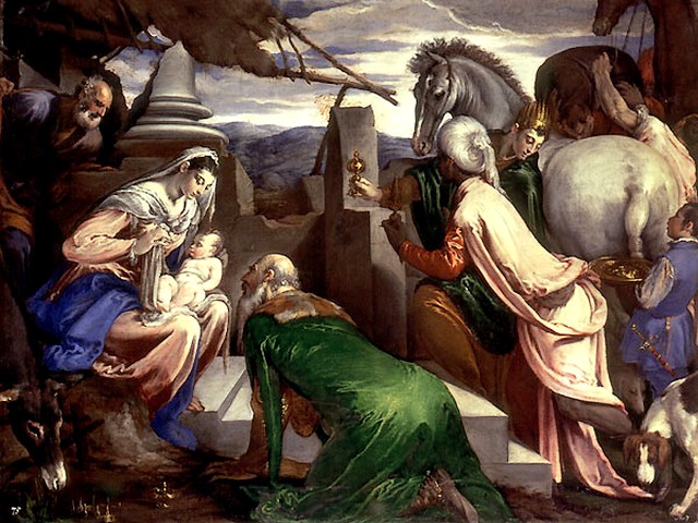 Christmas Card Adoration of the Magi Jacopo Bassano пазл игру 