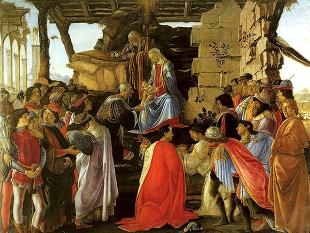 Christmas Card Adoration of the Magi Sandro Botticelli puzzle game 