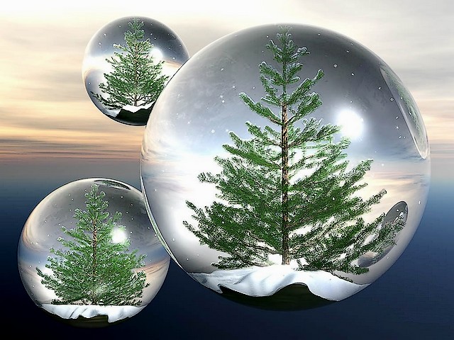 Christmas Trees in Glass Balls пазл игру 