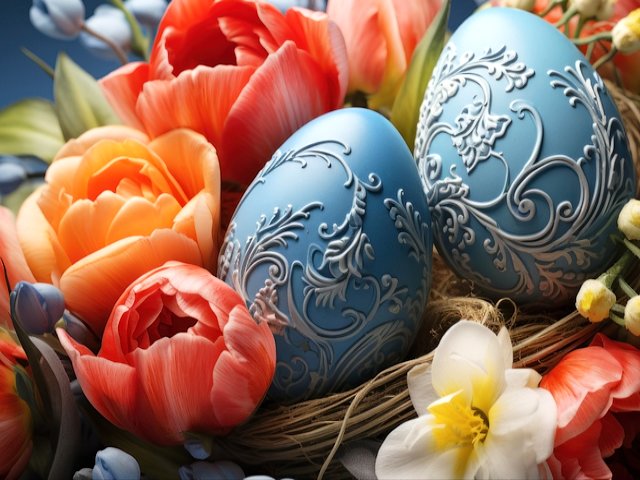 Easter Eggs in Nest puzzle game 