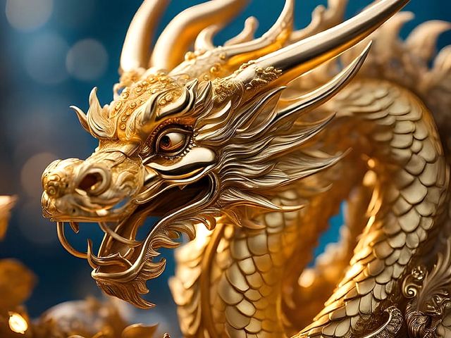 Golden Chinese Dragon juego de puzzle 