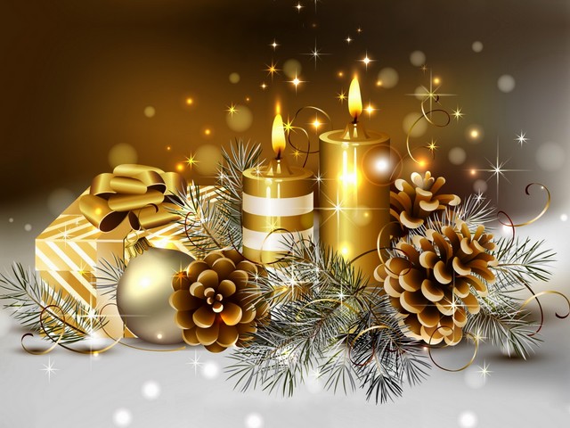 Golden Christmas Wallpaper пъзел игра 