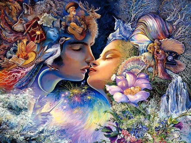 Happy Valentines Day Prelude to a Kiss by Josephine Wall пазл игру 