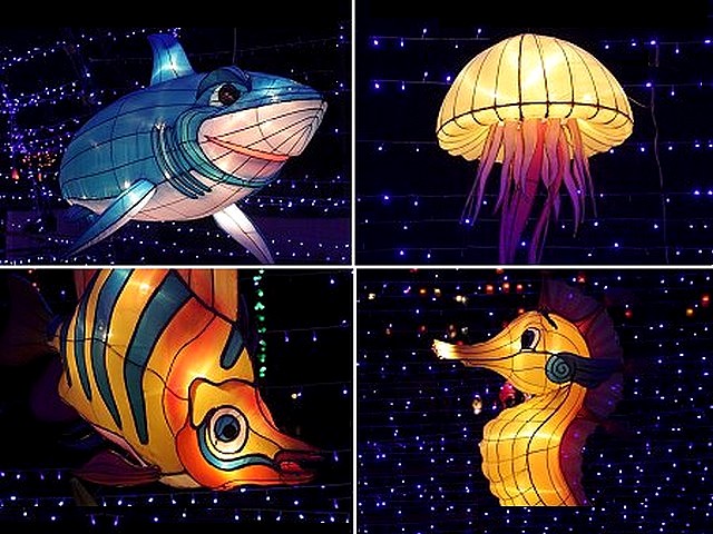 Lantern Festival Aquarium at Municipality Park in Hat Yai Thailand пъзел игра 