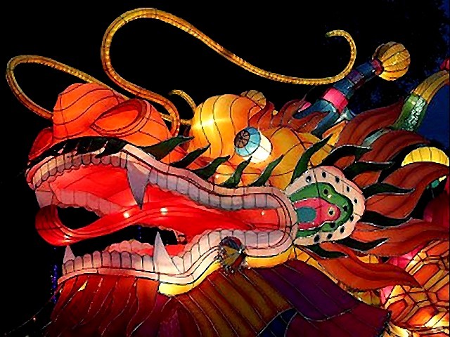 Lantern Festival Dragon at Municipality Park in Hat Yai Thailand puzzle game 