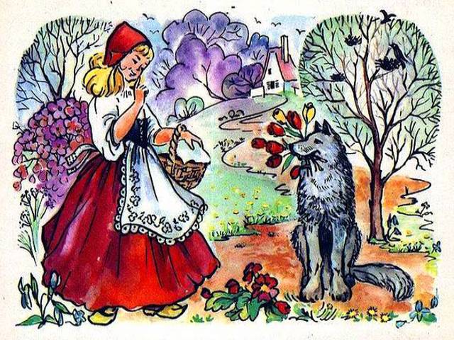 Little Red Riding Hood Greeting Card by Komarova puzzle game 