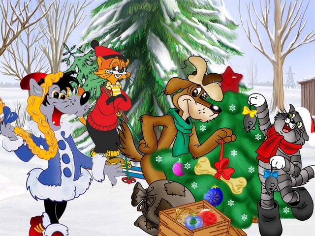 New Year Heroes of Popular Soviet Animated Films Poster пазл игру 