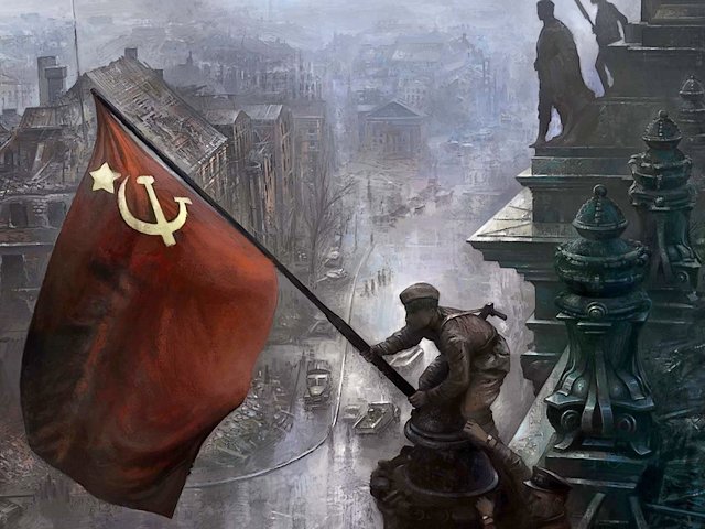 Victory Day Flag over Reichstag Berlin Germany puzzle game 