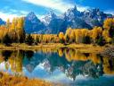 Autumn Landscape Lake Mountain Wyoming Western United States