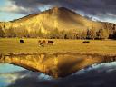 Mountain Reflection in Crooked River Smith Rock State Park Oregon