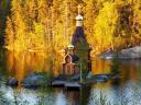 Tiny Russian Orthodox Church on Lake Vuoksa