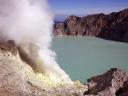 Volcano Indonesia Kawah Ijen Active Crater with Acid Lake