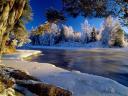 Winter Landscape Dal River Dalarna Sweden Wallpaper