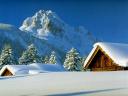 Winter Landscape in Swiss Alps Wallpaper