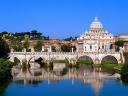 Basilica Saint Peter and Bridge SantAngelo Vatican Rome Italy