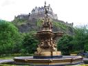 Edinburgh Castle behind Ross Fountain Scotland