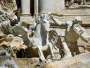 Trevi Fountain Rome Italy Obedient Sea Horse