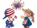 4th of July Wallpaper Children in Patriotic Clothing