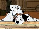 Disney 101 Dalmatians Pongo and Puppies - A scene with Pongo and some of puppies from the classic 1961 Disney animated film '101 Dalmatians', ...