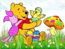 Disney Easter Piglet Winnie the Pooh and Chicken Wallpaper