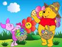 Disney Easter Piglet and Winnie the Pooh Wallpaper