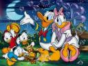 Donald and Daisy Duck on Moon Light Wallpaper