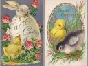 Easter Greetings Bunny and Chickens Vintage Postcards