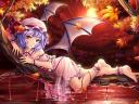 Halloween Anime Bat-Girl Remilia Scarlet from Touhou Wallpaper