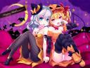 Halloween Flandre Scarlet and  Koishi Komeiji from Touhou by Minamura Haruki Wallpaper