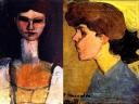 Amedeo Modigliani Bust of a Young Woman and Head of a Woman in Profile