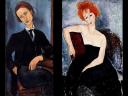 Amedeo Modigliani Pierre Edouard Baranowski and Young Redhead in an Evening Dress