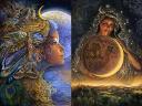 Diana and Moon Goddess by Josephine Wall